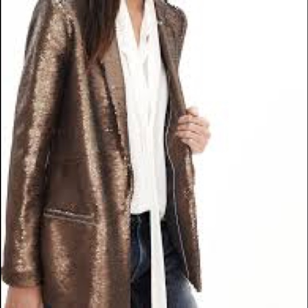 Banana Republic metallic bronze sequin blazer